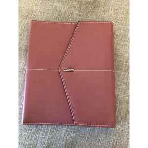 Rolodex Padfolio Womens Pink Faux Leather Snap Pockets Organizer Notebook